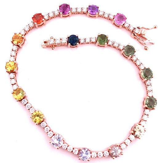 Fancy Sapphire & Diamond Bracelet - China Art & Jewelry