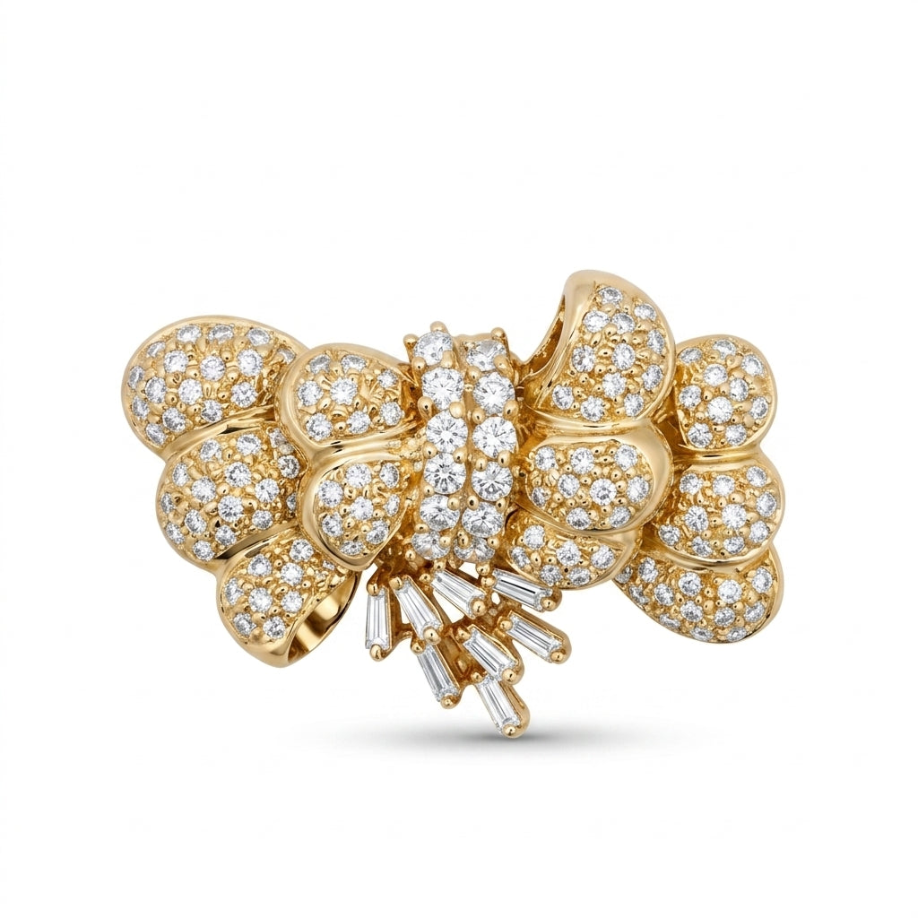 Diamond studded vintage brooch