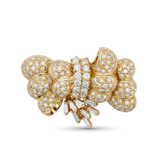 Diamond studded vintage brooch
