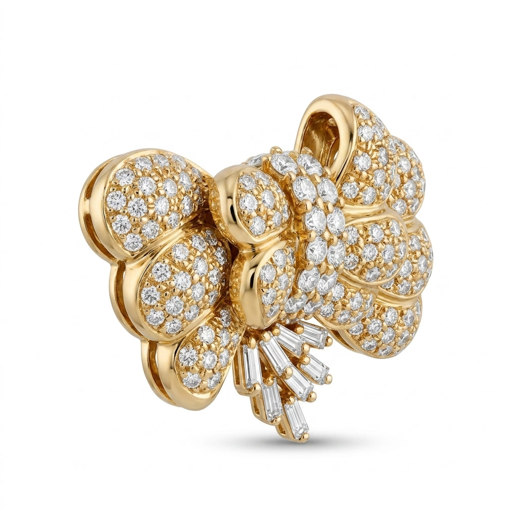 Diamond studded vintage brooch