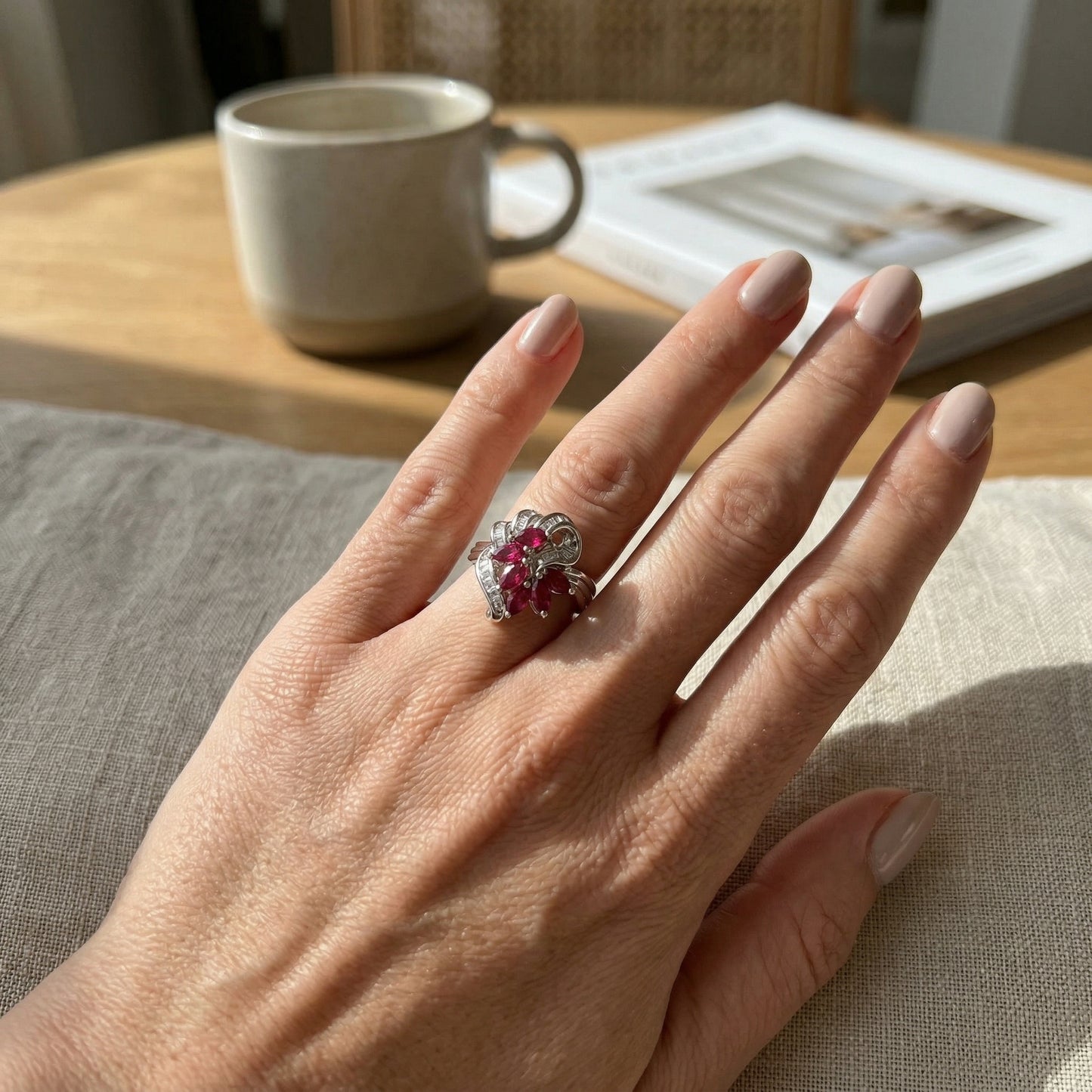 Ruby Flower Ring