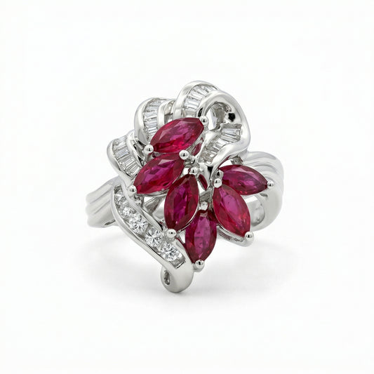 Ruby Flower Ring