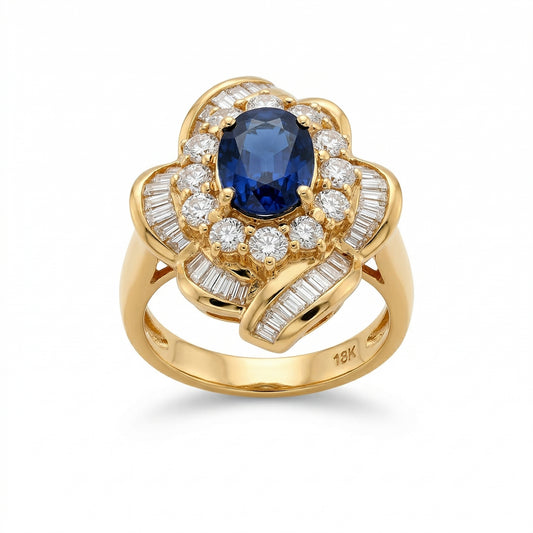 Vintage Sapphire Diamond Ring