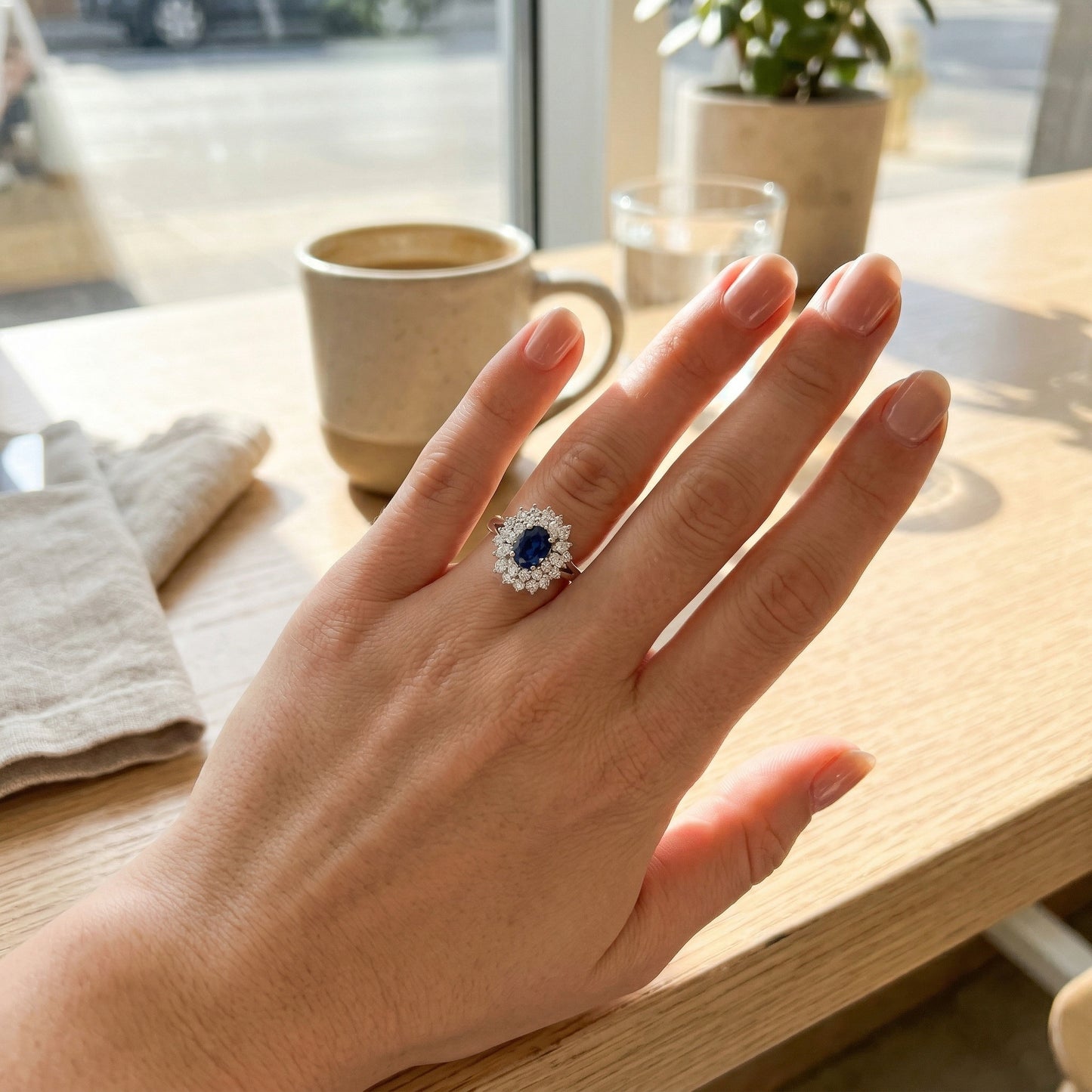 Sunflower Sapphire Ring