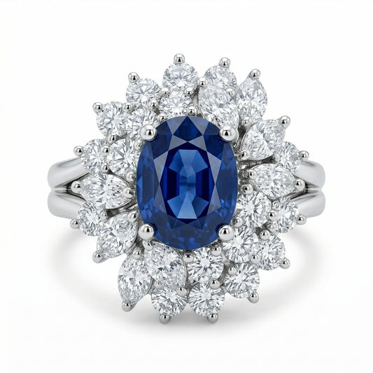 Sunflower Sapphire Ring