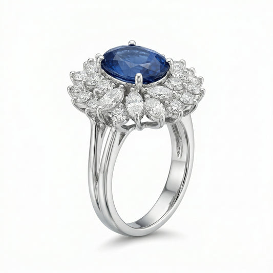 Sunflower Sapphire Ring