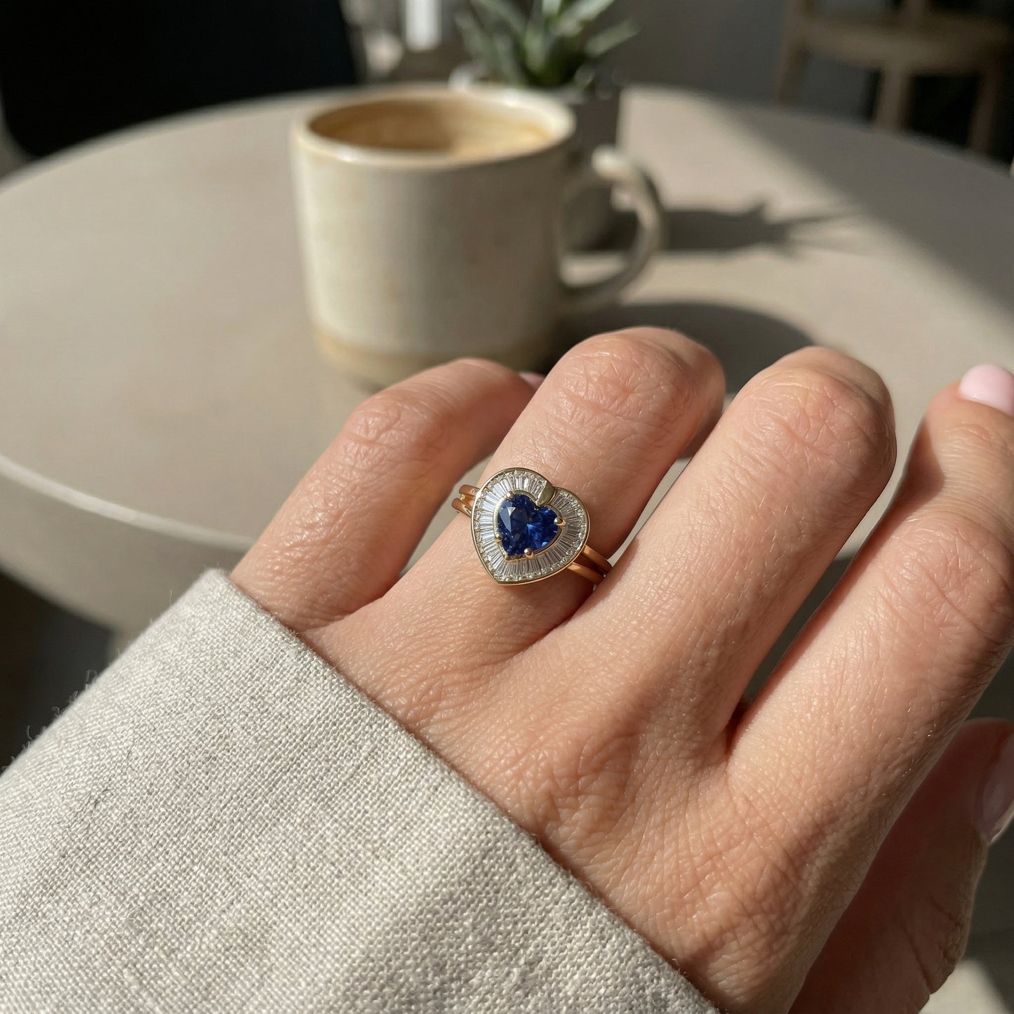 Sapphire Heart Ring