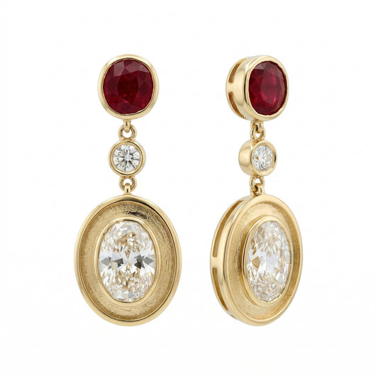 Ruby Gold Accent Earrings