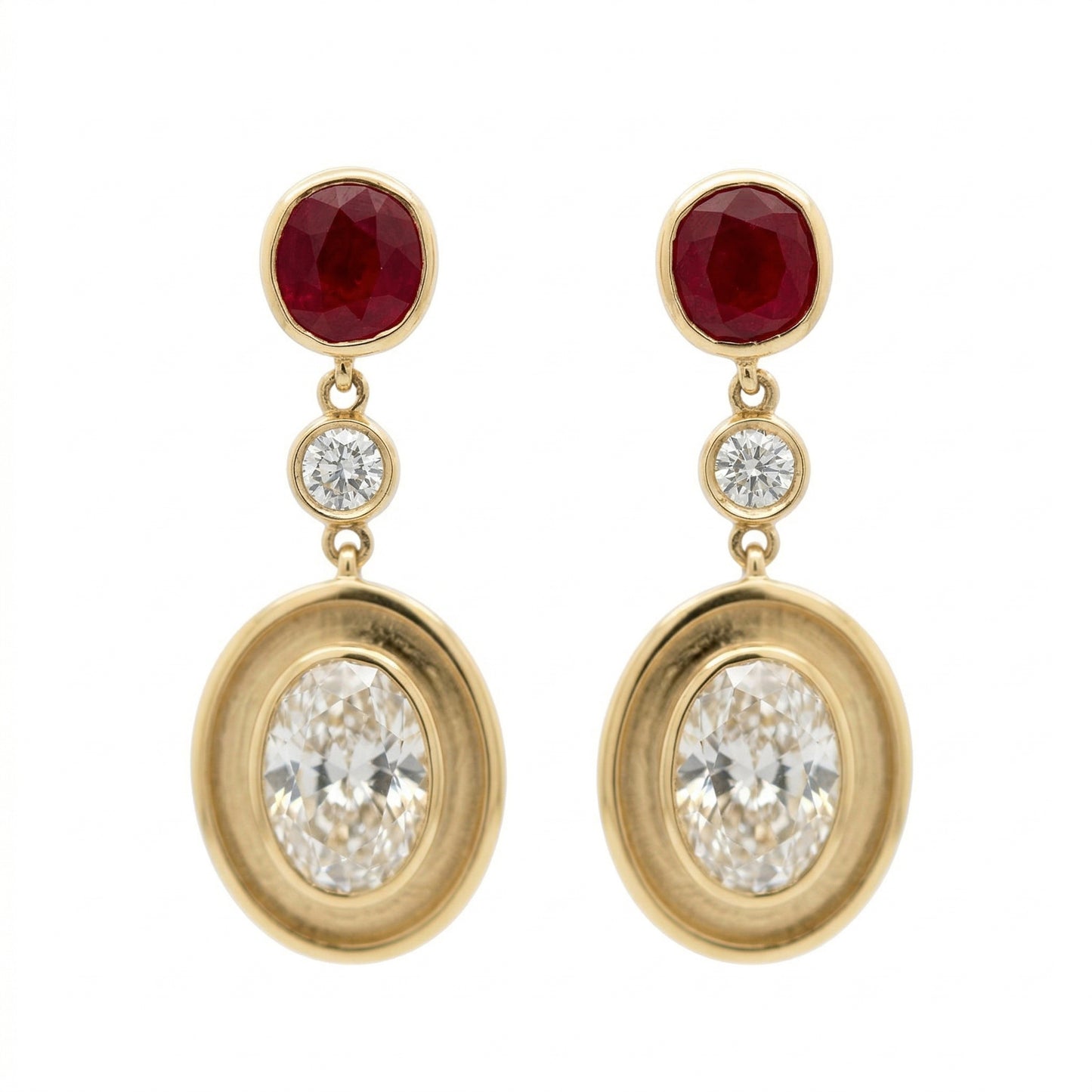 Ruby Gold Accent Earrings