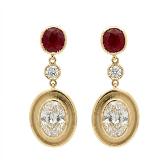 Ruby Gold Accent Earrings