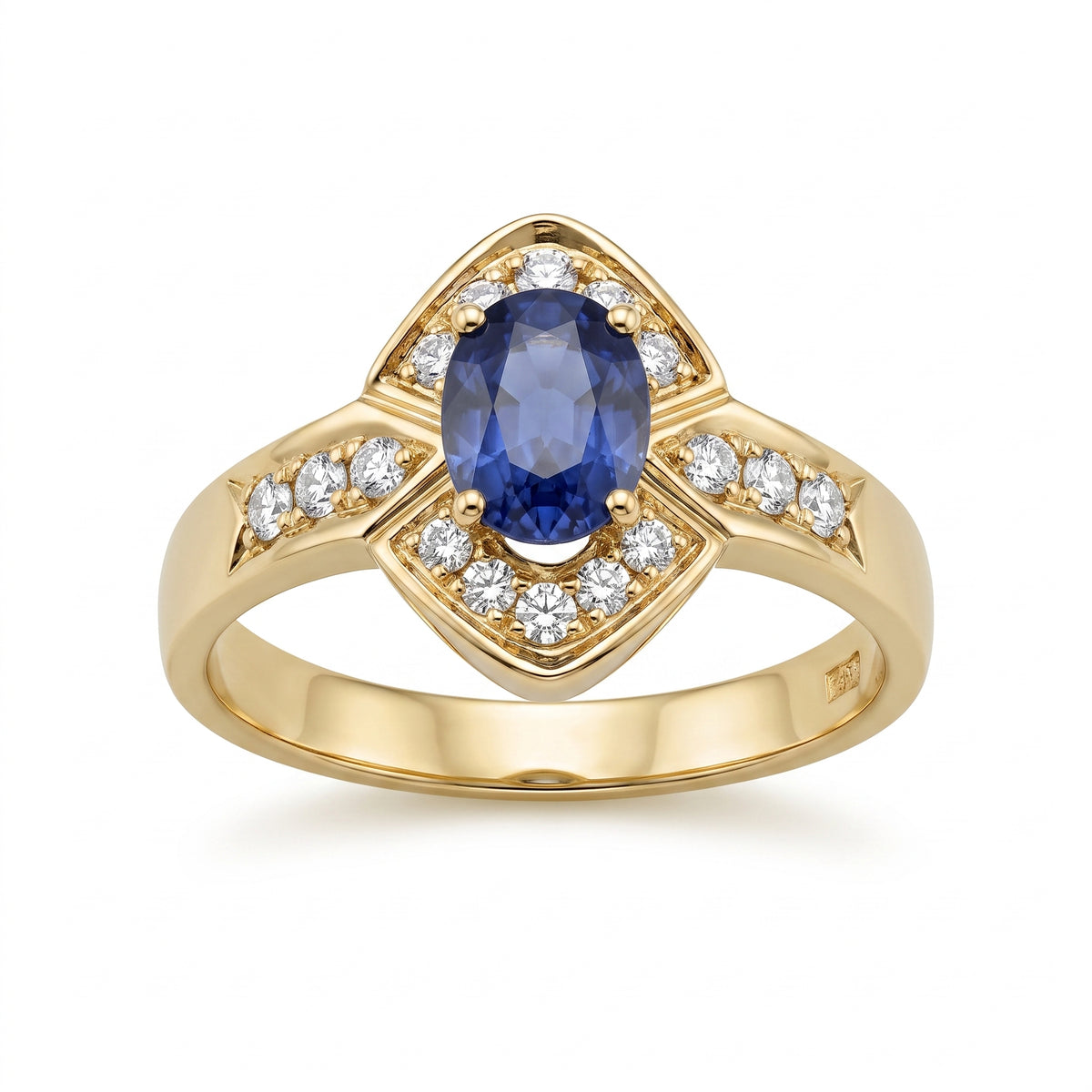 5x7mm Oval Tanzanite & 16-Diamond Ring