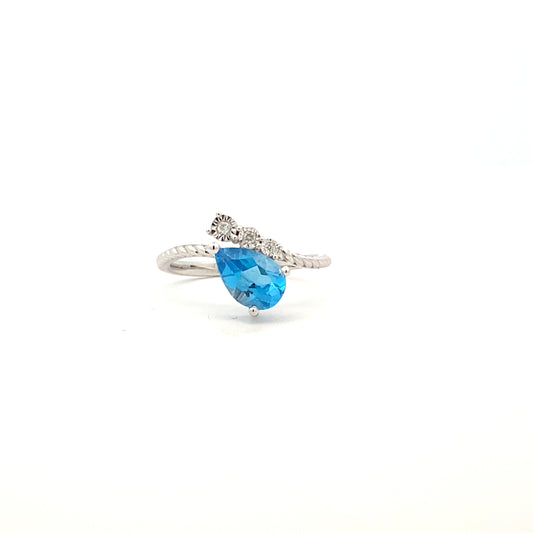 Blue Topaz Bypass Ring
