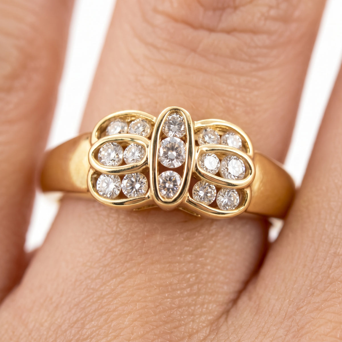 15-Diamond Channel Bow Ring