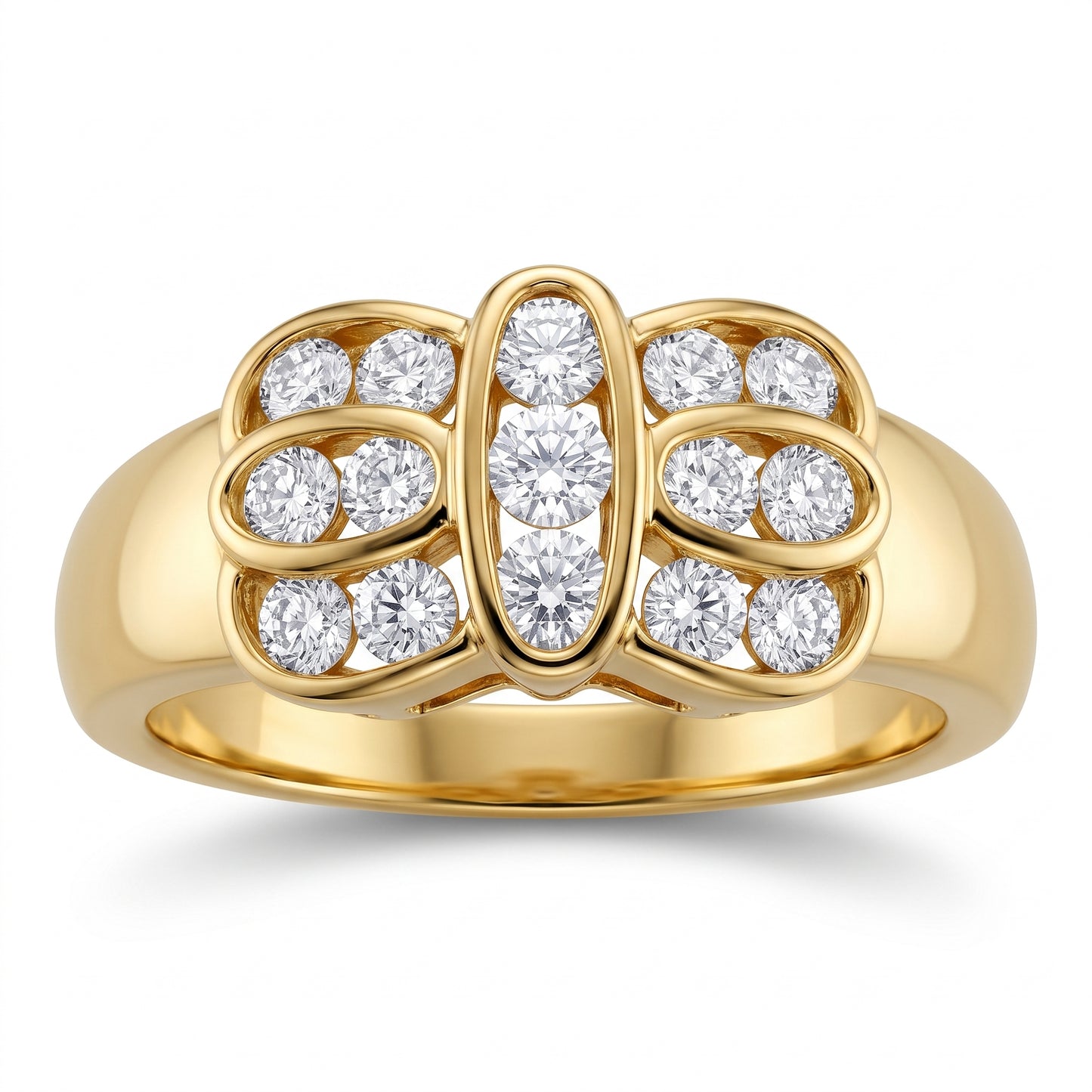15-Diamond Channel Bow Ring