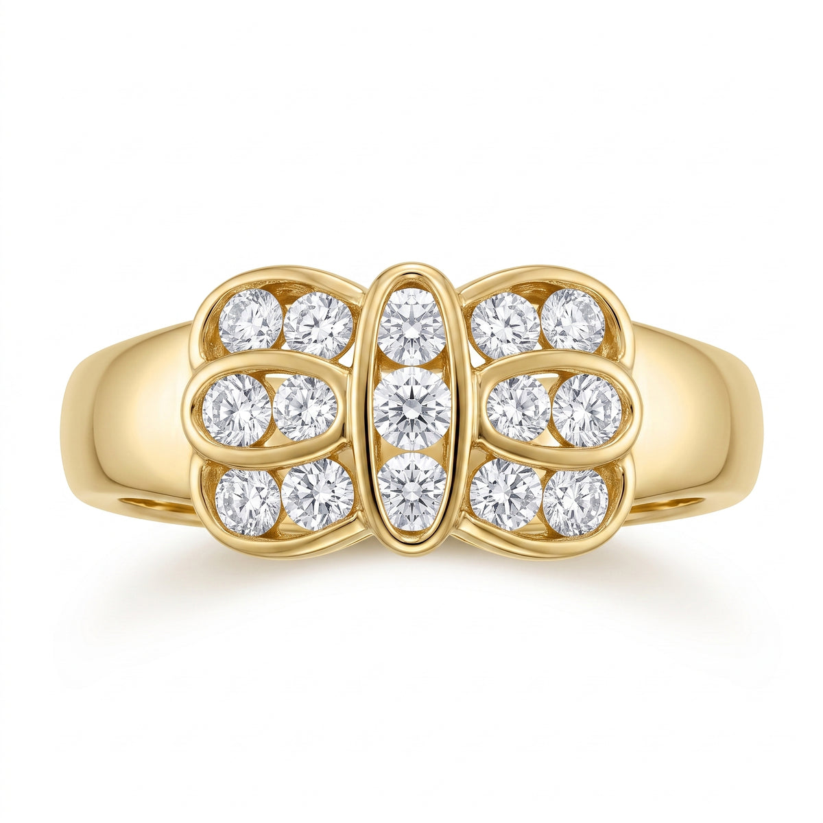 15-Diamond Channel Bow Ring
