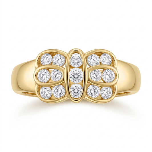 15-Diamond Channel Bow Ring