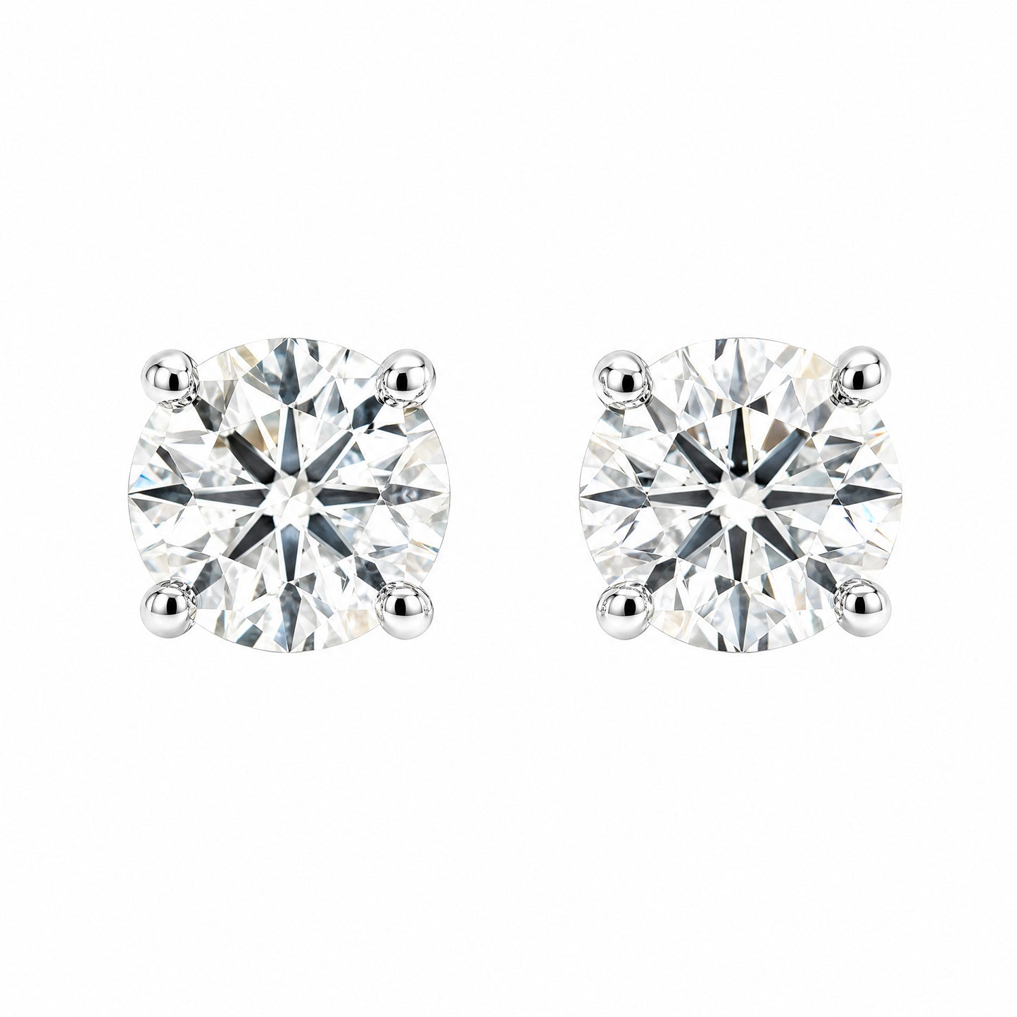 DECA0989W W-1 frontal pair round diamond stud earrings