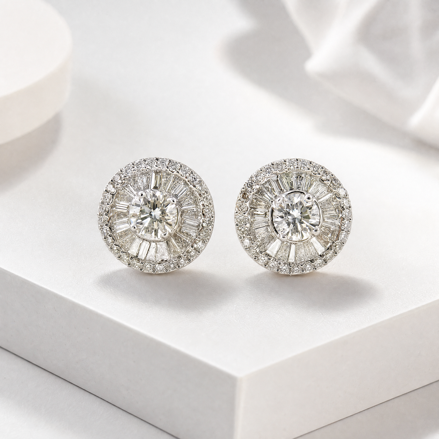 2.97ct Diamond Circle Clip Earrings