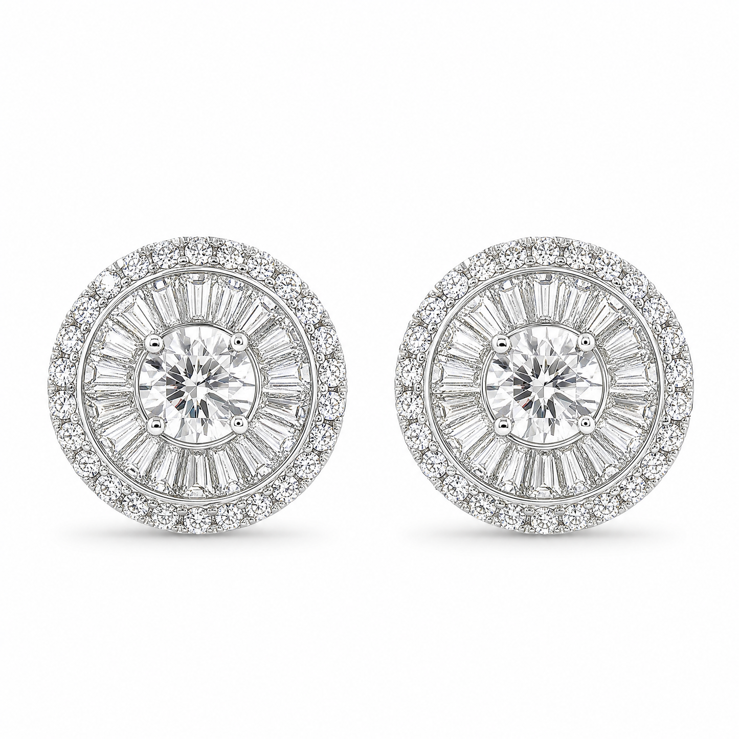 2.97ct Diamond Circle Clip Earrings