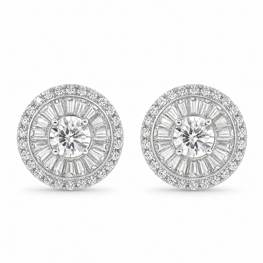 2.97ct Diamond Circle Clip Earrings