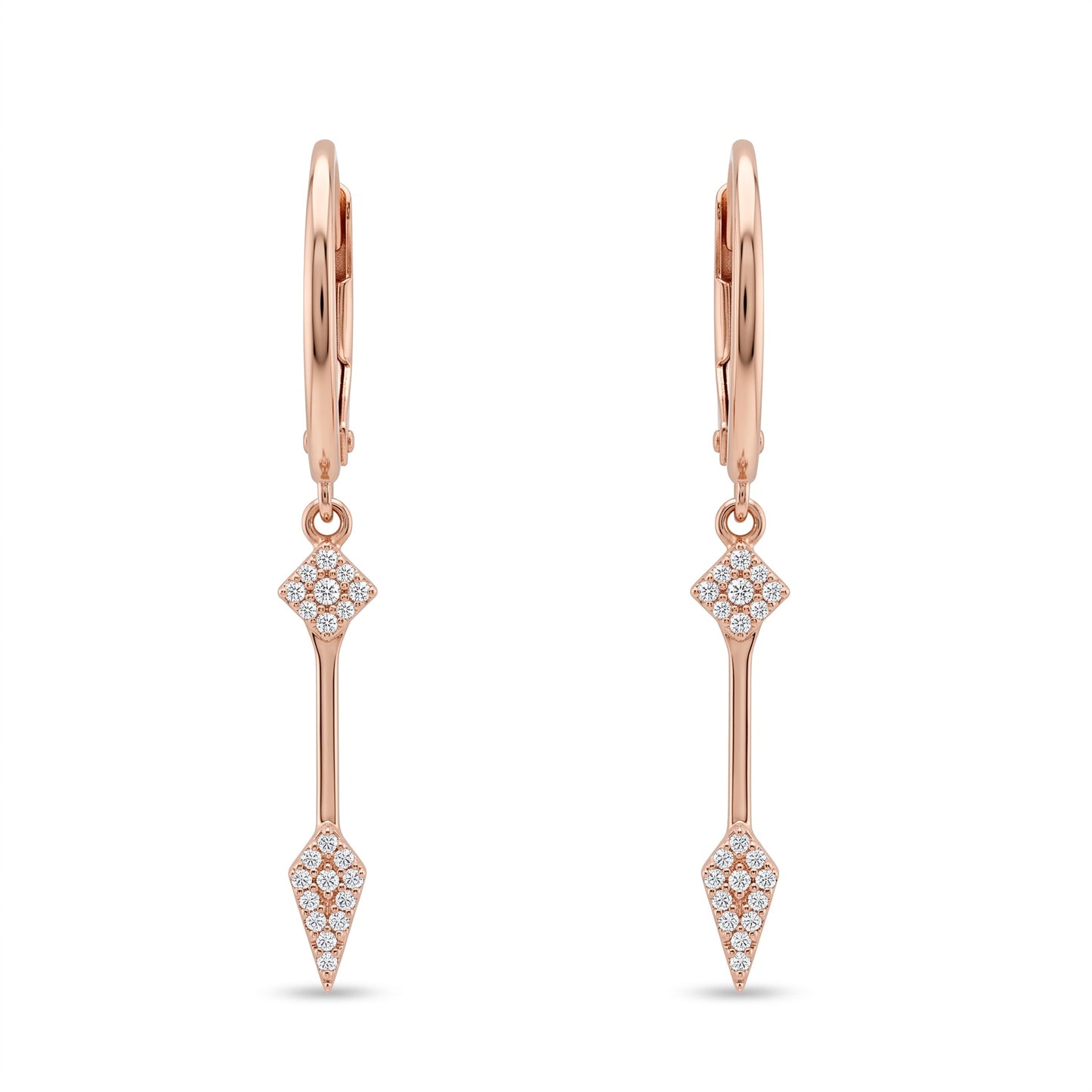 42 Single-Cut Diamond Spade Lever-Back Earrings
