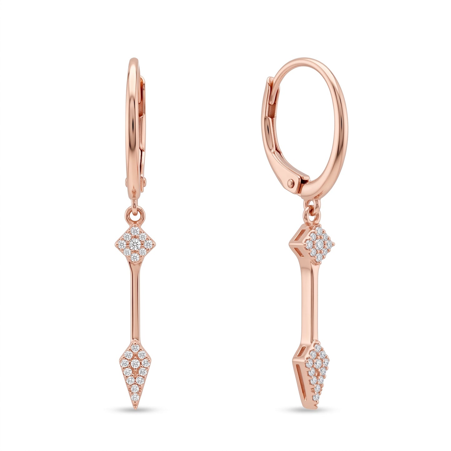 42 Single-Cut Diamond Spade Lever-Back Earrings