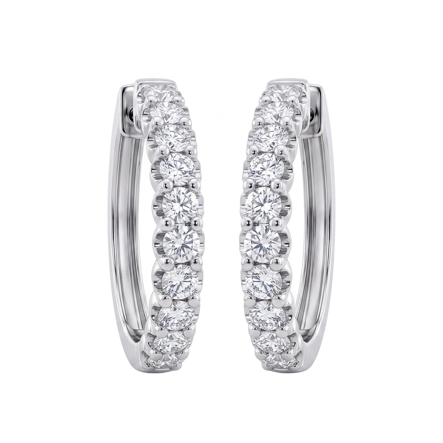 Diamond Hoop Earrings — 22 Diamonds