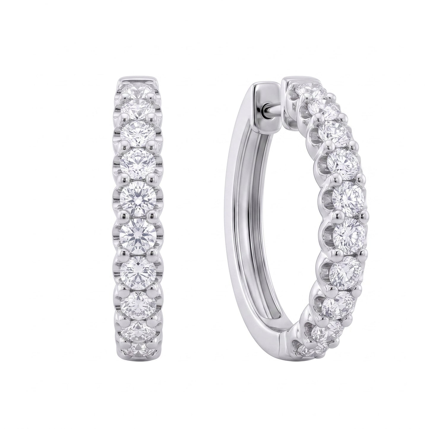 Diamond Hoop Earrings — 22 Diamonds