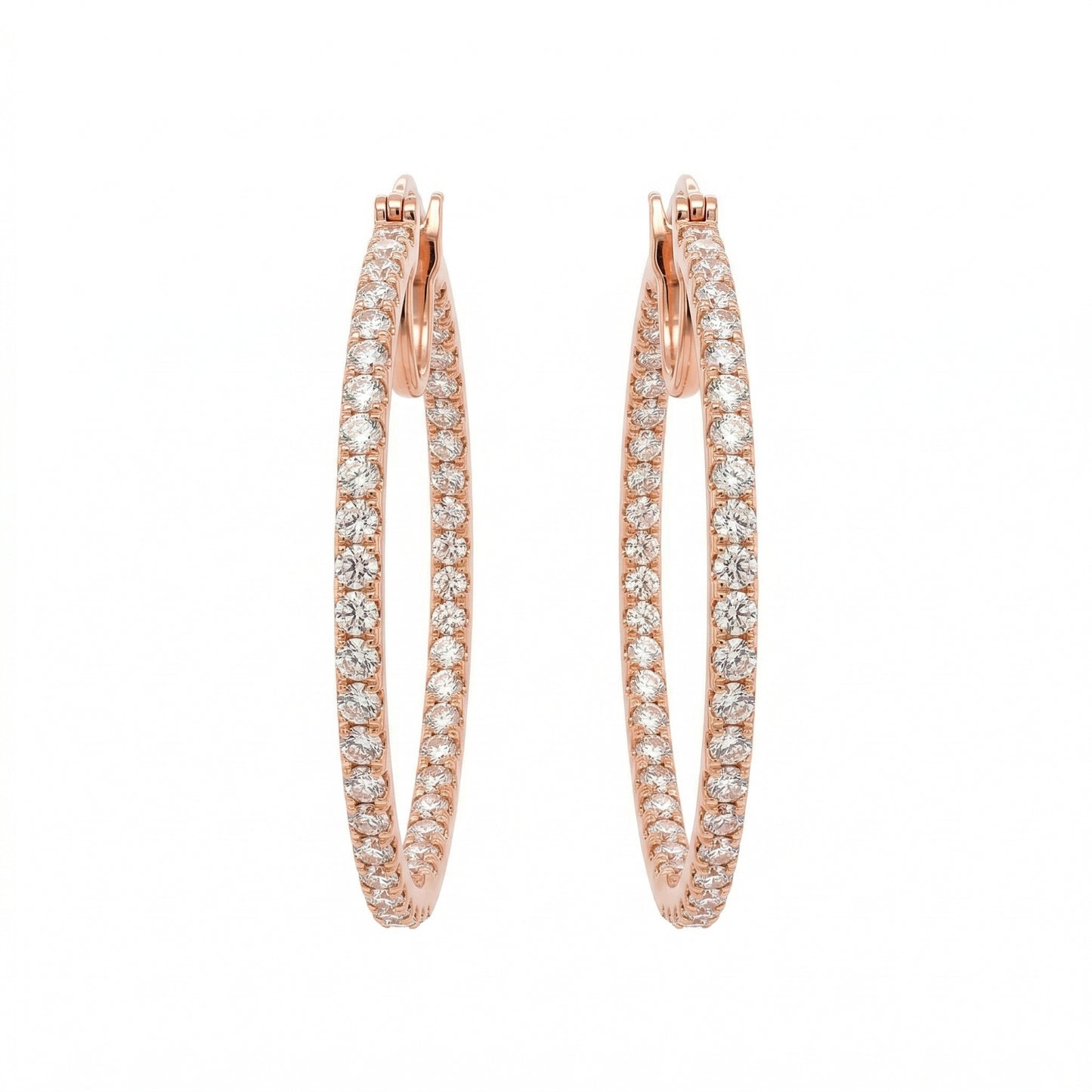 Rose Diamond Hoops