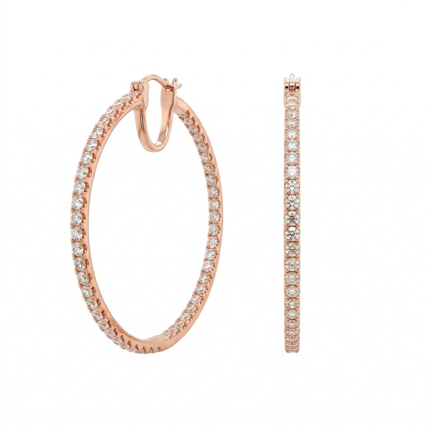 Rose Diamond Hoops