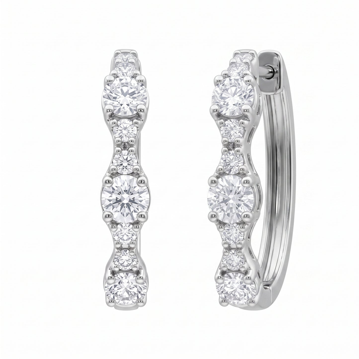 24-Diamond Hoop Earrings - white background detail view