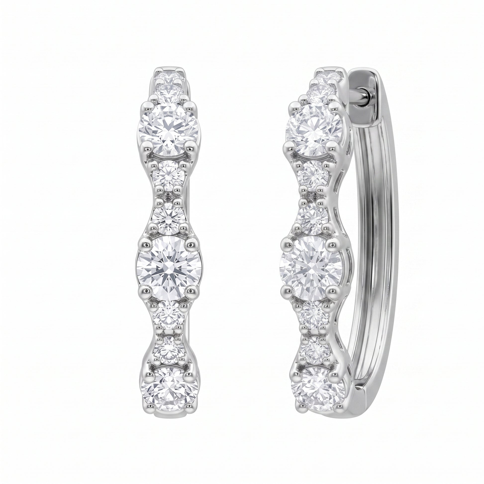 24-Diamond Hoop Earrings - white background detail view