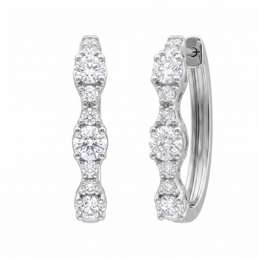 24-Diamond Hoop Earrings - white background detail view