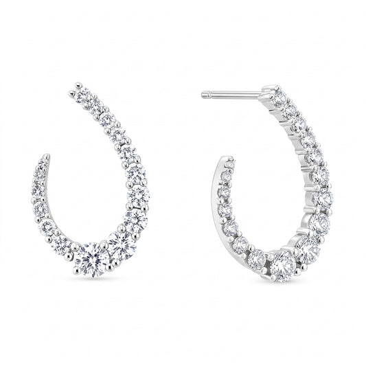 26-Diamond Graduated J-Hoop Earrings