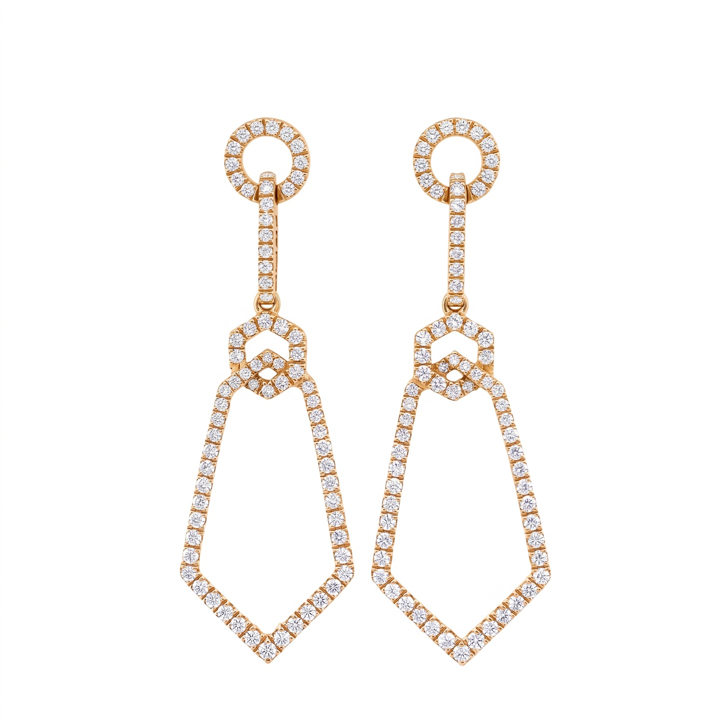 Geometric Diamond Kite Dangle Earrings
