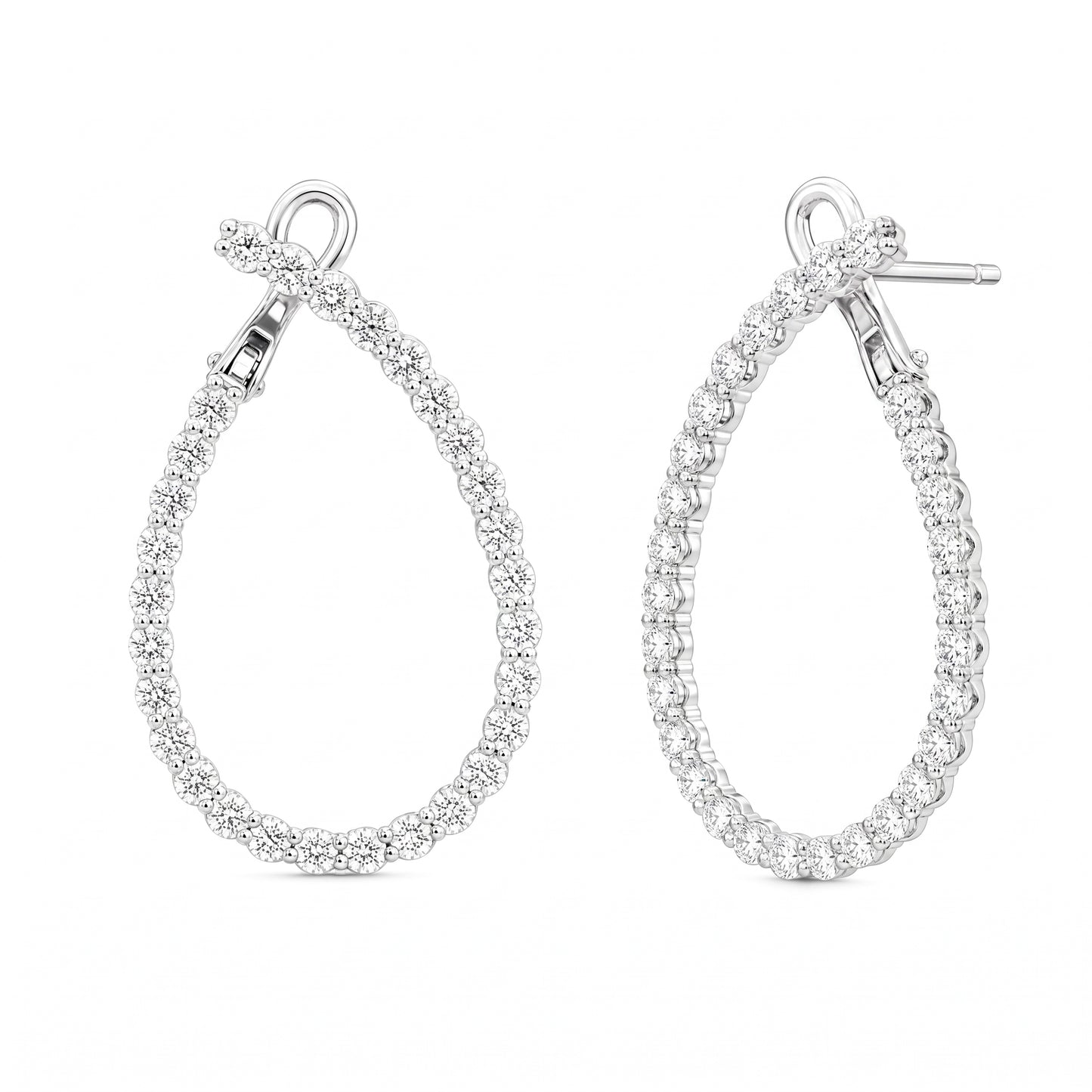 2.76ct Round Diamond Pear-Shaped Hoop Earrings