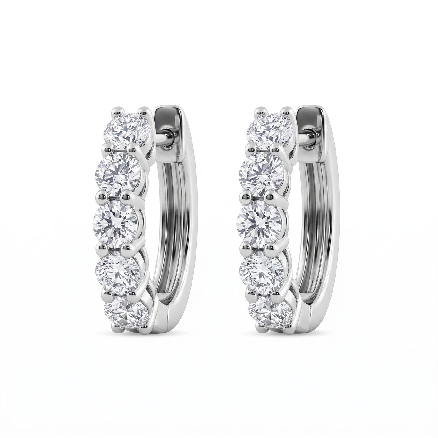 Diamond Huggie Hoop Earrings — 10 Diamonds