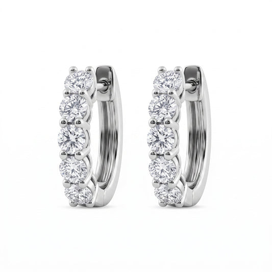 Diamond Huggie Hoop Earrings — 10 Diamonds