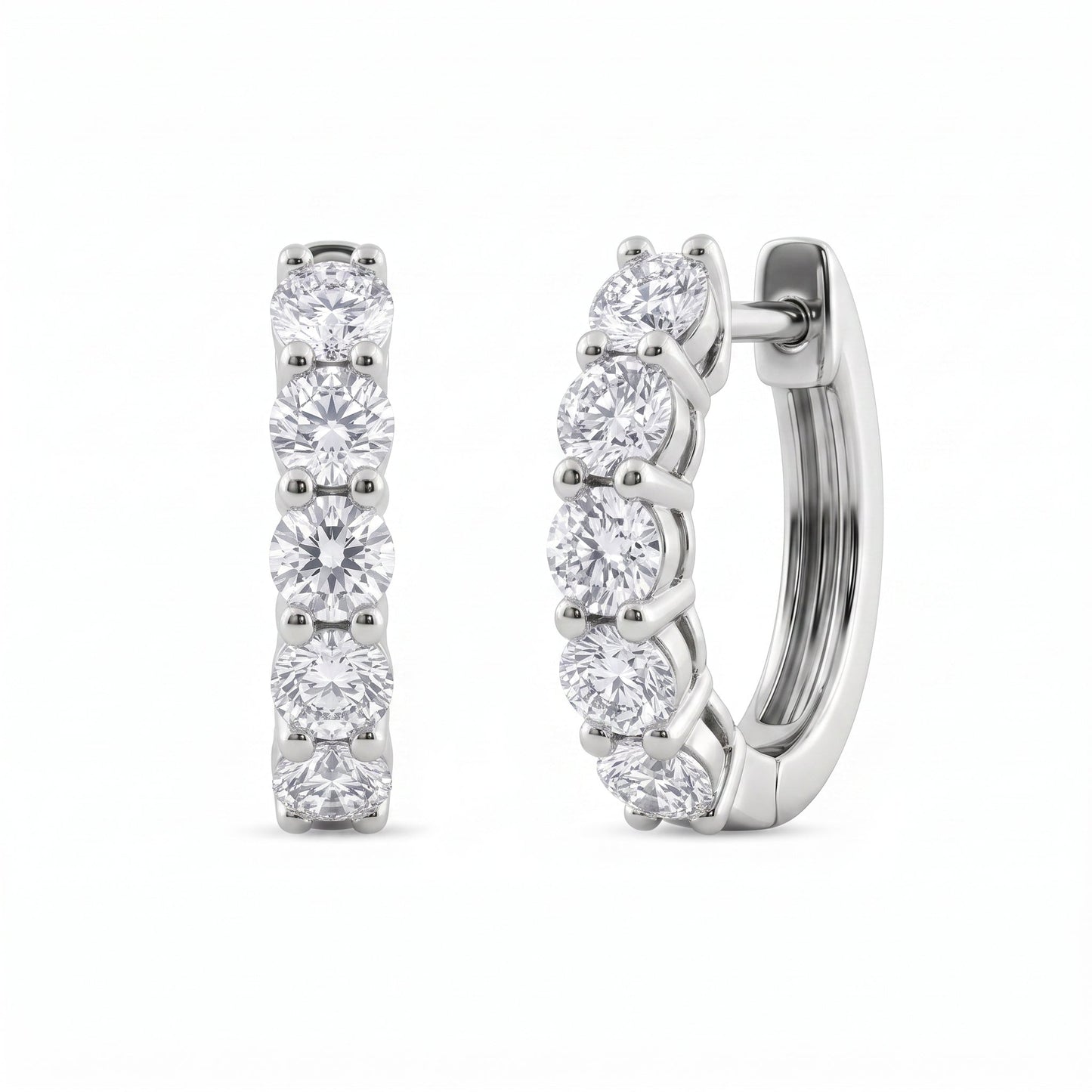 Diamond Huggie Hoop Earrings — 10 Diamonds