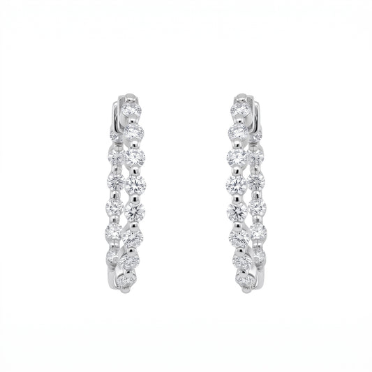 26-Diamond In-and-Out Hoop Earrings - white background view