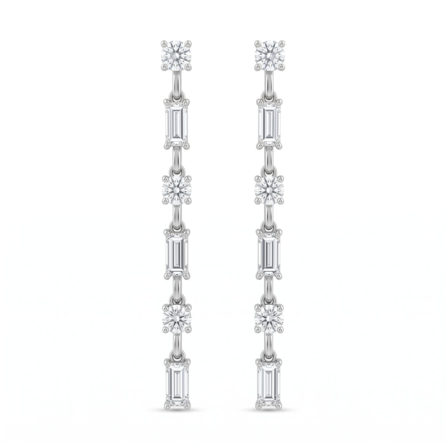 Diamond Long Dangle Earrings