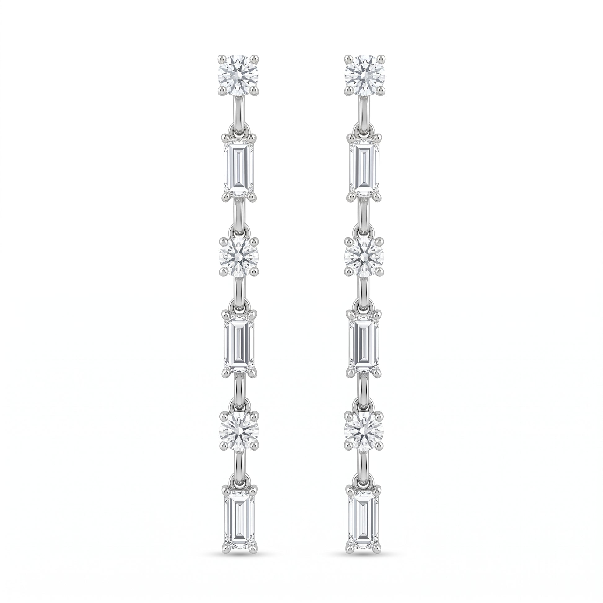 Diamond Long Dangle Earrings
