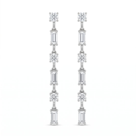Diamond Long Dangle Earrings