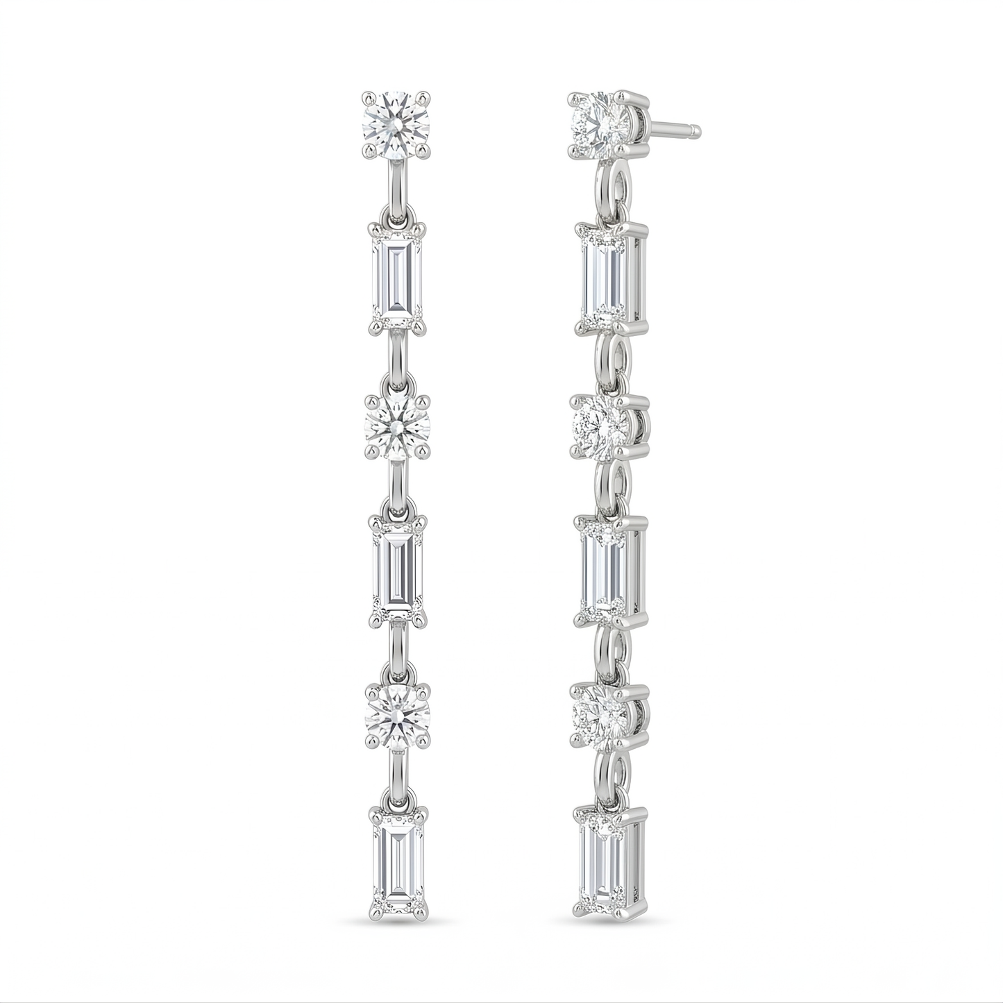 Diamond Long Dangle Earrings