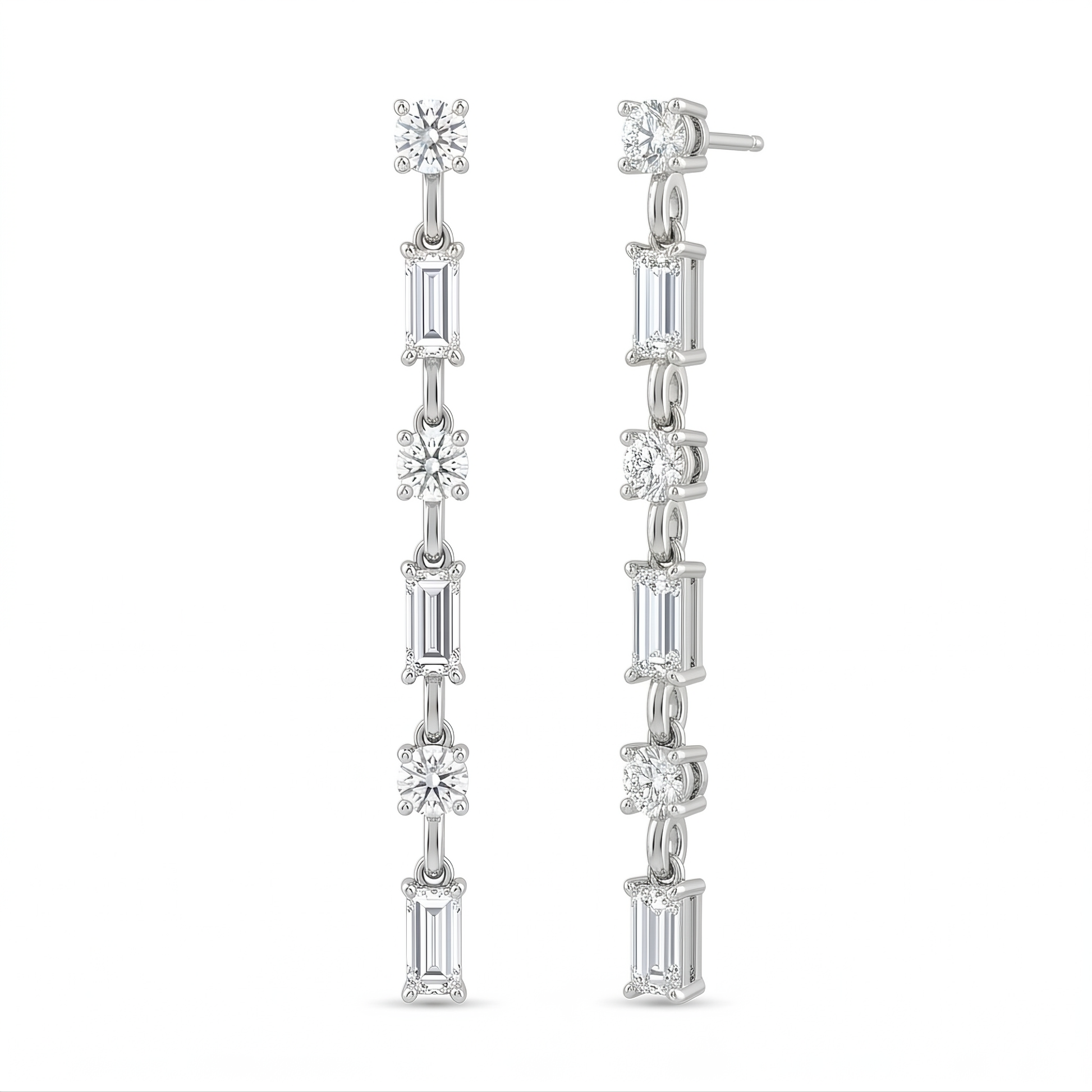 Diamond Long Dangle Earrings