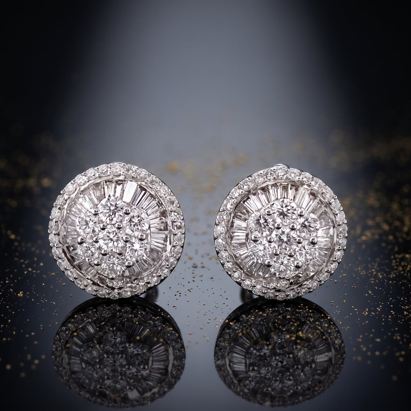 4.67ct Diamond Cluster Clip Earrings
