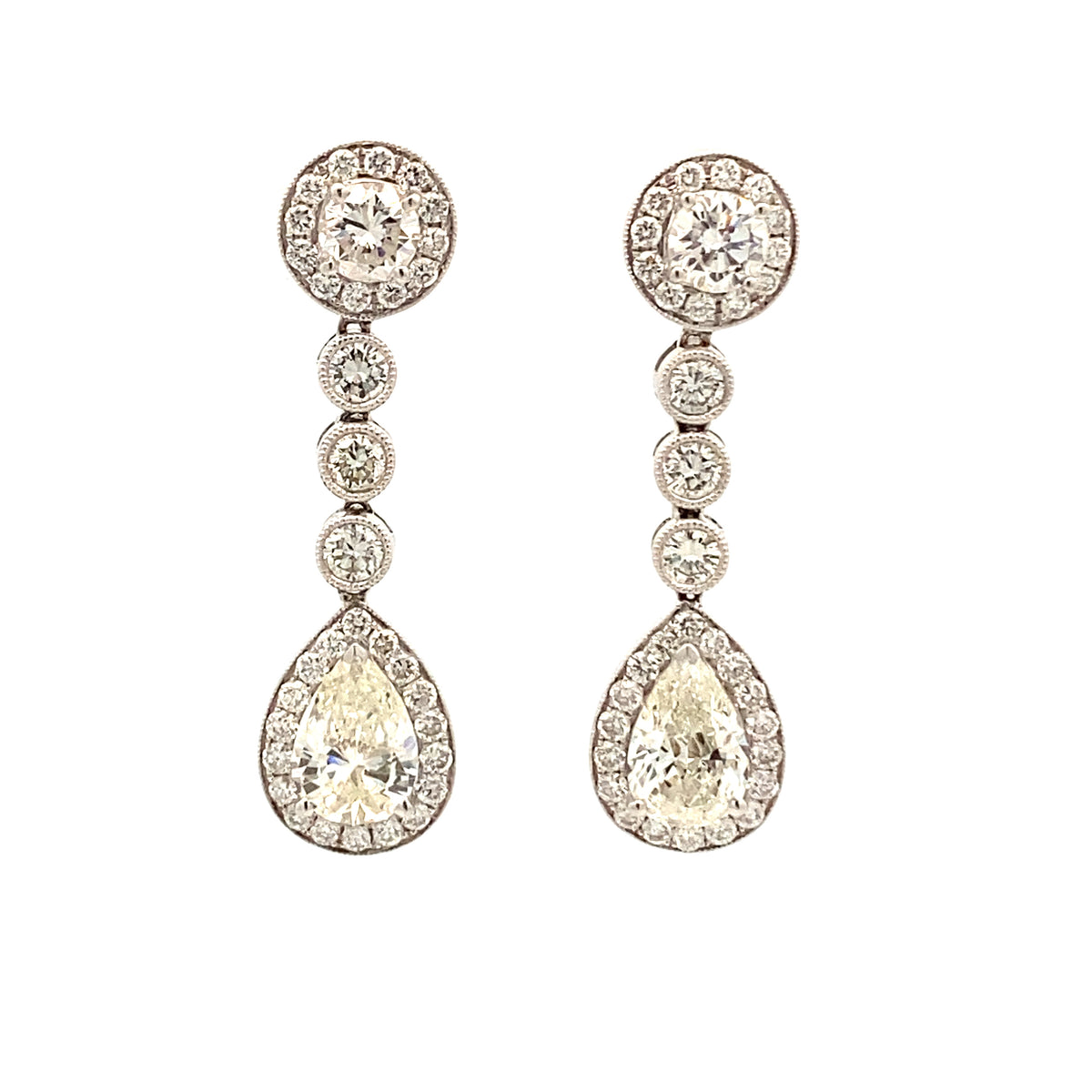 4.31ct Diamond Art Deco Drop Earrings