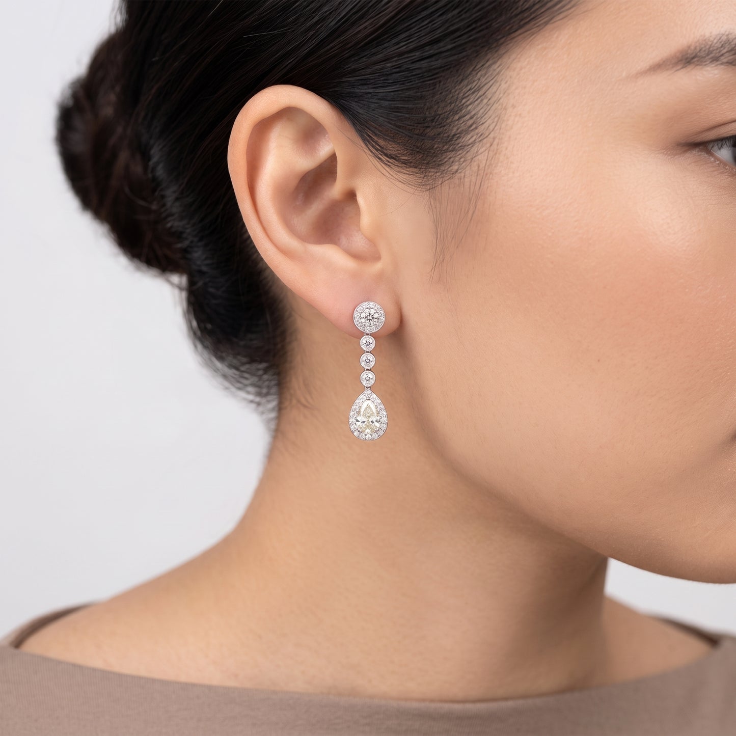 4.31ct Diamond Art Deco Drop Earrings