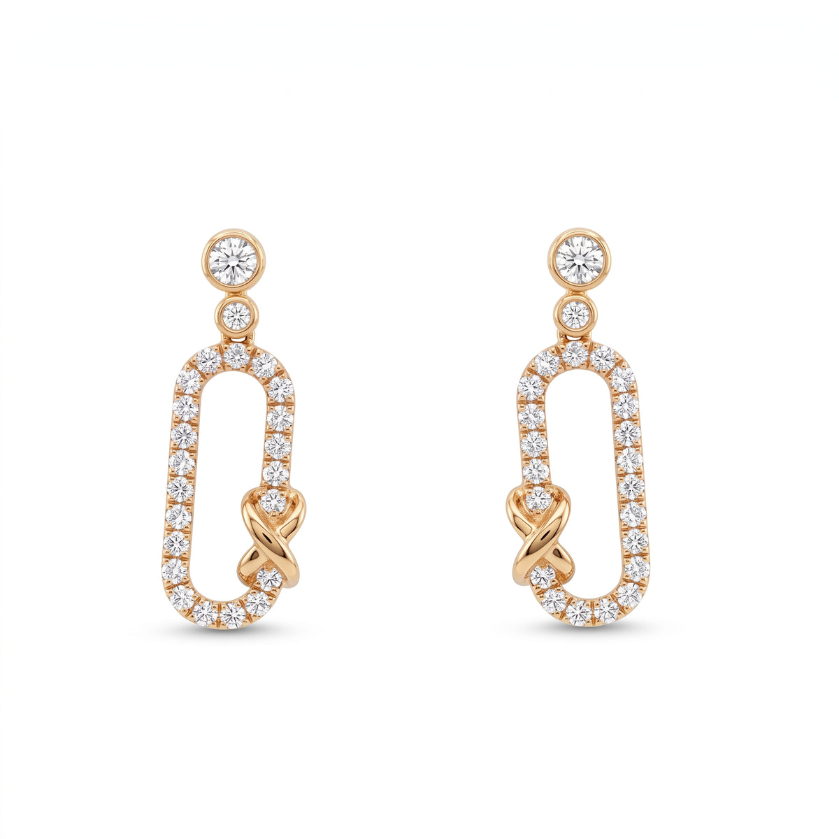 46-Diamond Rectangle Dangle Post Earrings