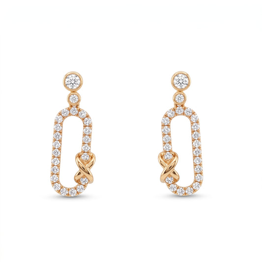 46-Diamond Rectangle Dangle Post Earrings